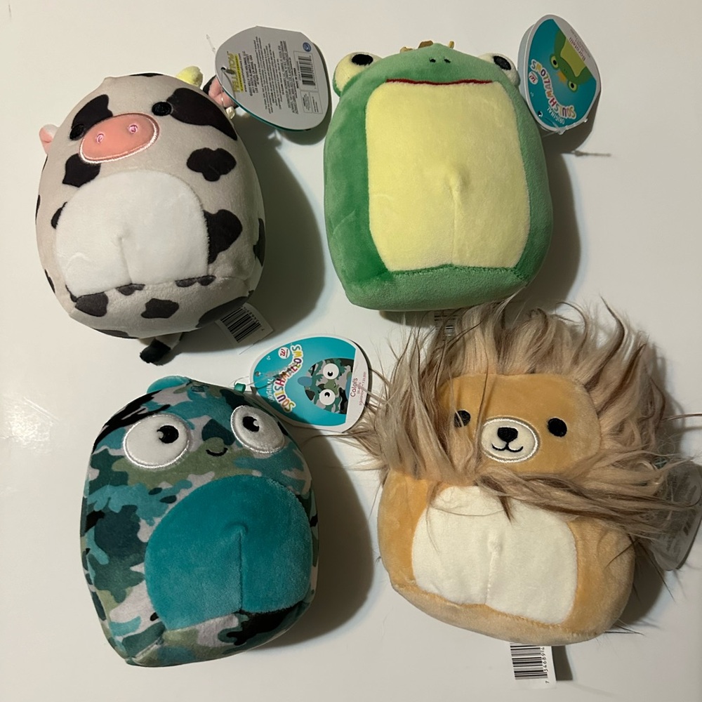 Squishmallows 5” Plush Stuffed Animals
Chameleon, Lion Cow Frog ￼